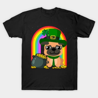 Bullmastiff Rainbow Irish Clover St Patrick Day Dog Gift design T-Shirt